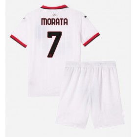 AC Milan Alvaro Morata #7 Borte skjorte til barn 2024-25 Kortermet (+ korte bukser)